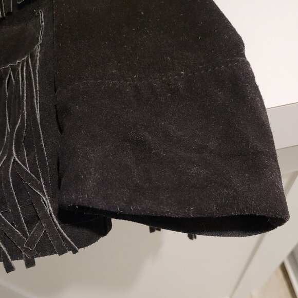 Authentic SCHOTT WESTERN SUEDE FRINGE JACKET Made in USA Black Men's Size 44 - Picture 11 of 12